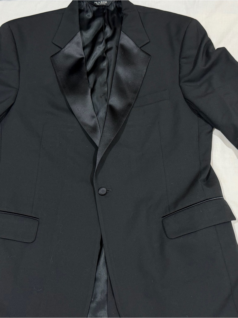 Jos. A. Bank Tuxedo Suit Jacket Men’s Size 43R Black 100% Wool